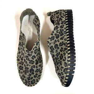 Isle Jacobsen Leopard Print Platform Tulip Slip On Shoes Animal Print 40 Size 10